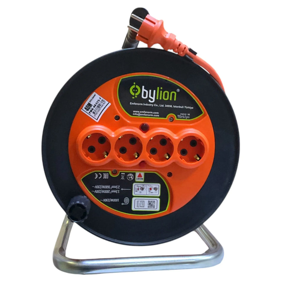 BYLION TAŞINABİLİR MAKARALI KABLO 3x2.5MM 40 MT