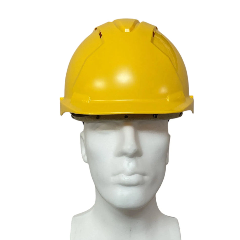 YELLOW HELMET WITH MECHANISM
